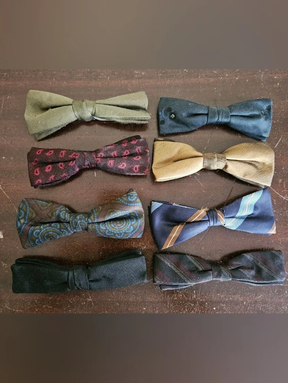 Lot Of 8 Vintage Clip On Bow Ties 1940s 50s 60s Countess Mara Ormond Mid Century